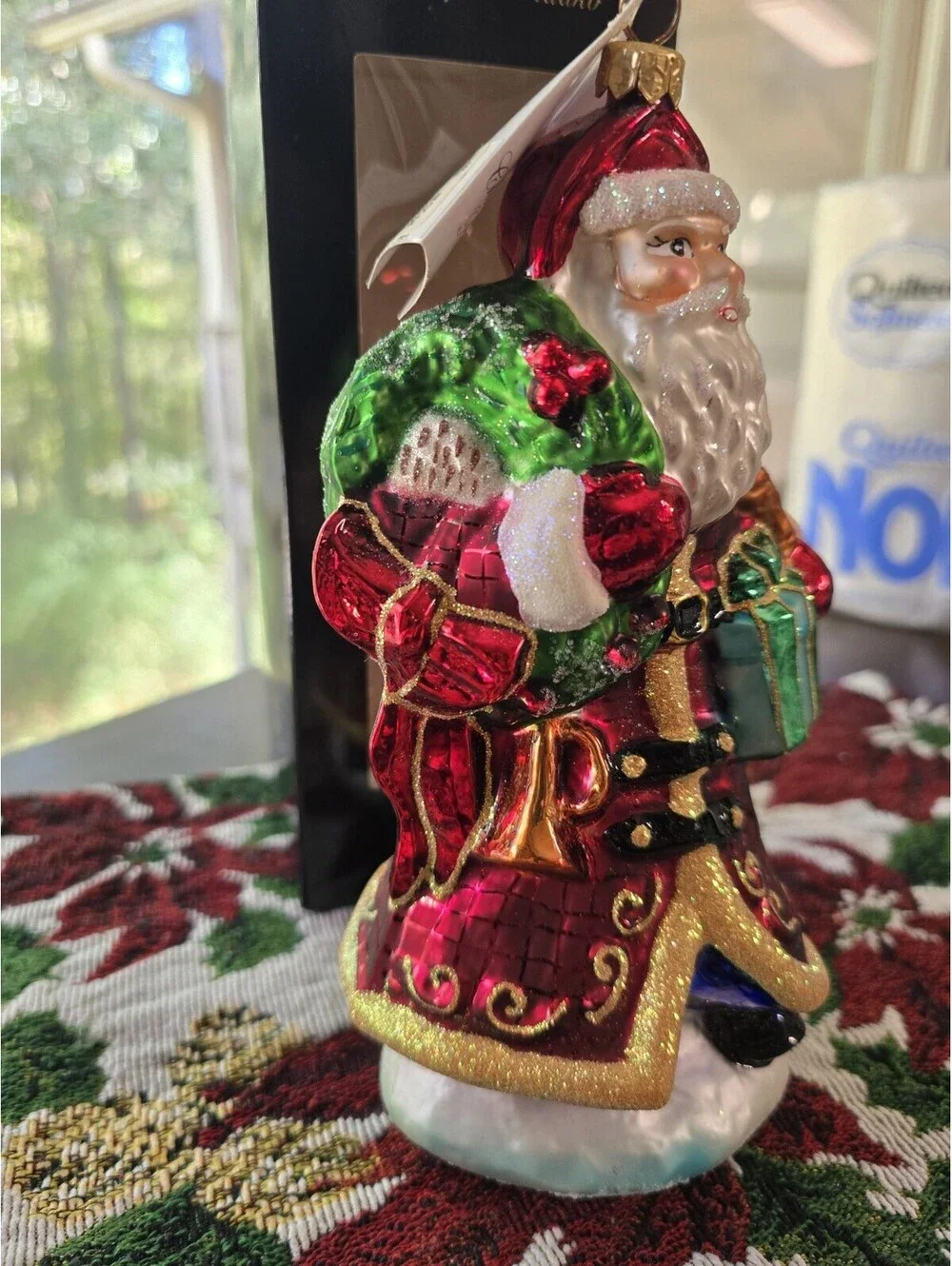 Vtg Christopher Radko Ruby Santa Ornament Christmas Collectible 1999 8.5in